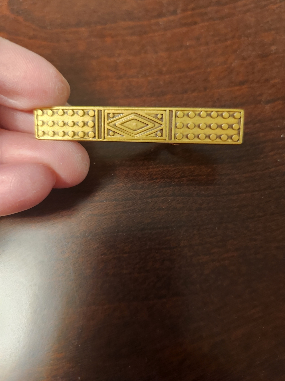 Gold Tone Decorative Bar Pin